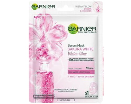 Garnier Skin Natural Serum Mask Sakura White Water Glow, Masker Wajah di Indomaret